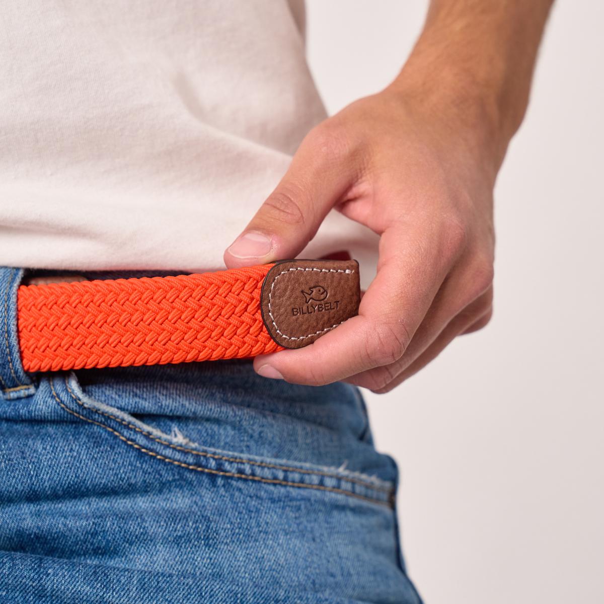 Effen gevlochten riem - Ercolano-oranje