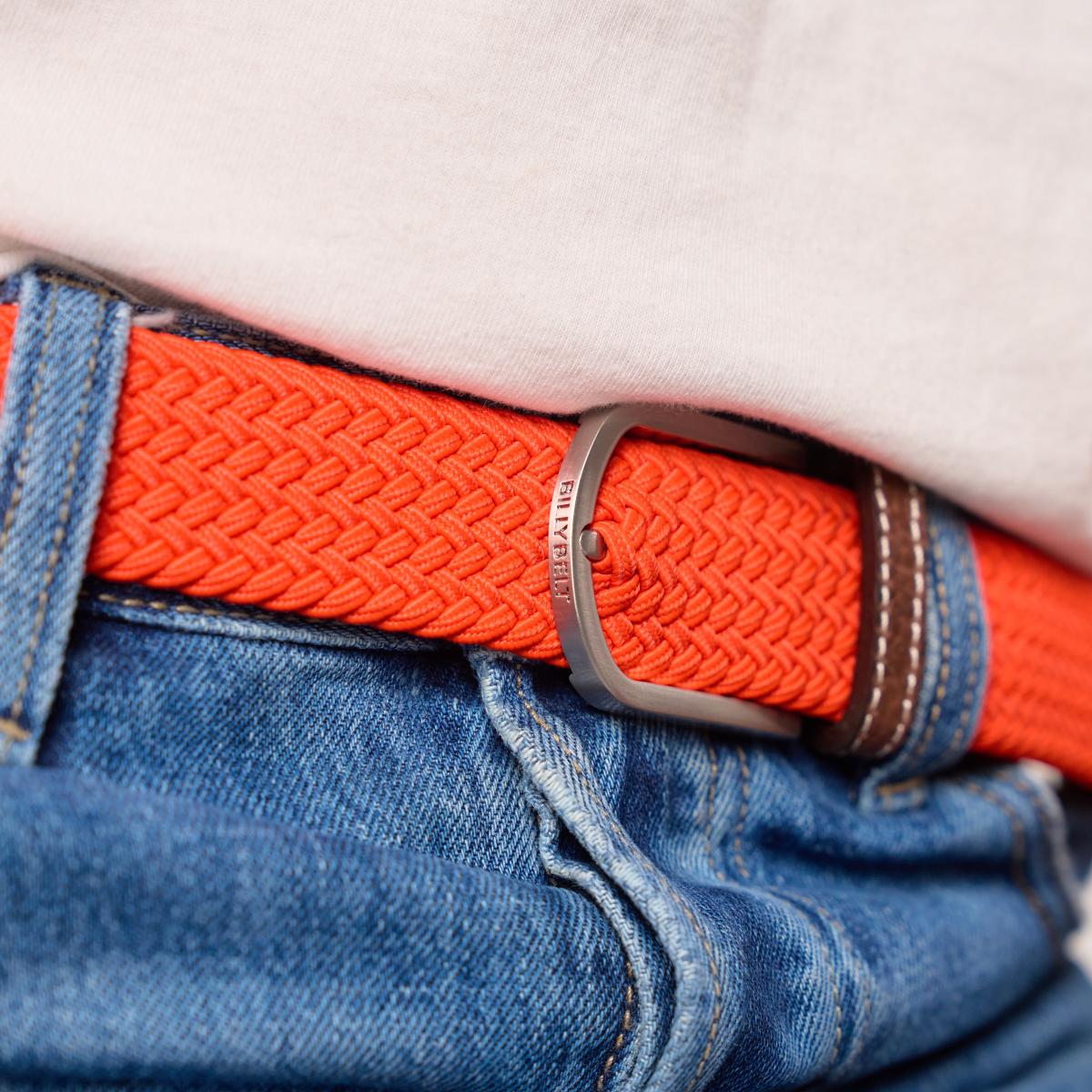 Ceinture tressée unie - Orange ercolano