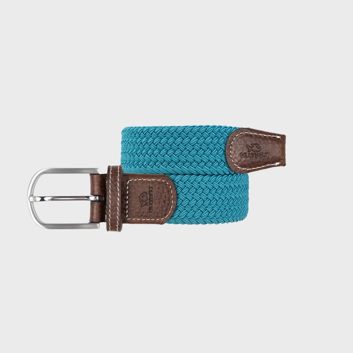 Ceinture tressée unie - Bleu canard