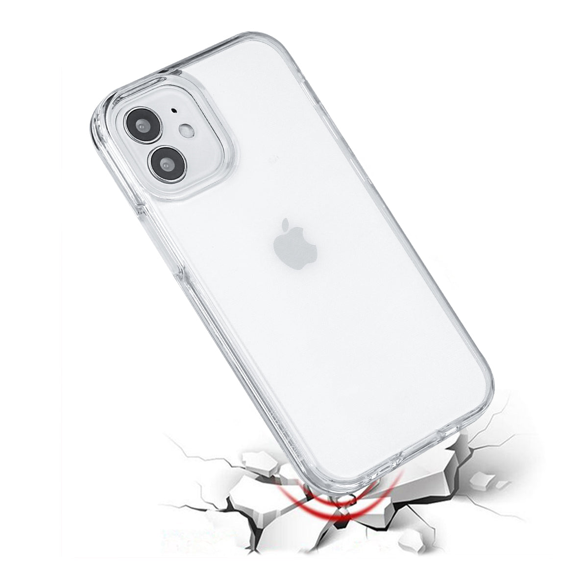 Iphone 12Mini Hoesje - 2 In 1 (Siliconen Rand En Hardcase) - Transparant