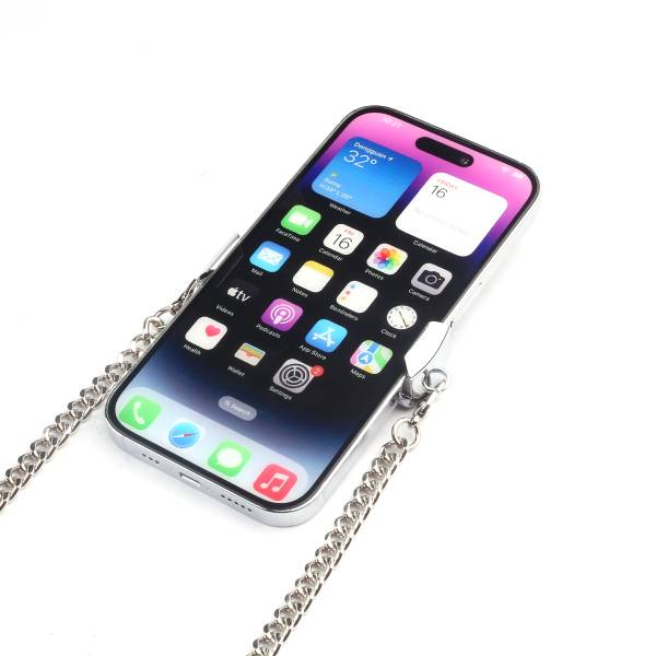 Telefoonketen Ondersteuning - Zwart/Zilver