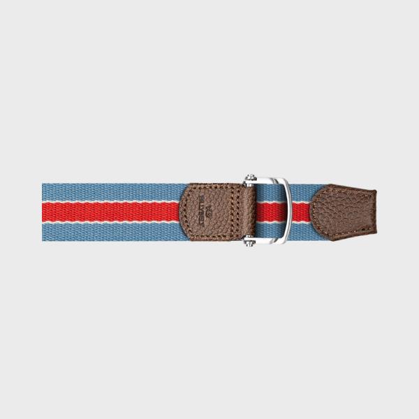 Meerkleurige stoffen riem - Hemelsblauw en rood
