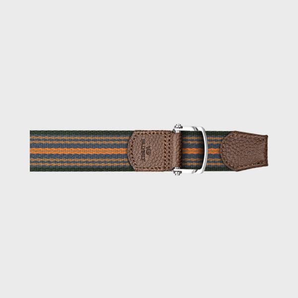 Meerkleurige stoffen riem - Oranje, blauw en groen