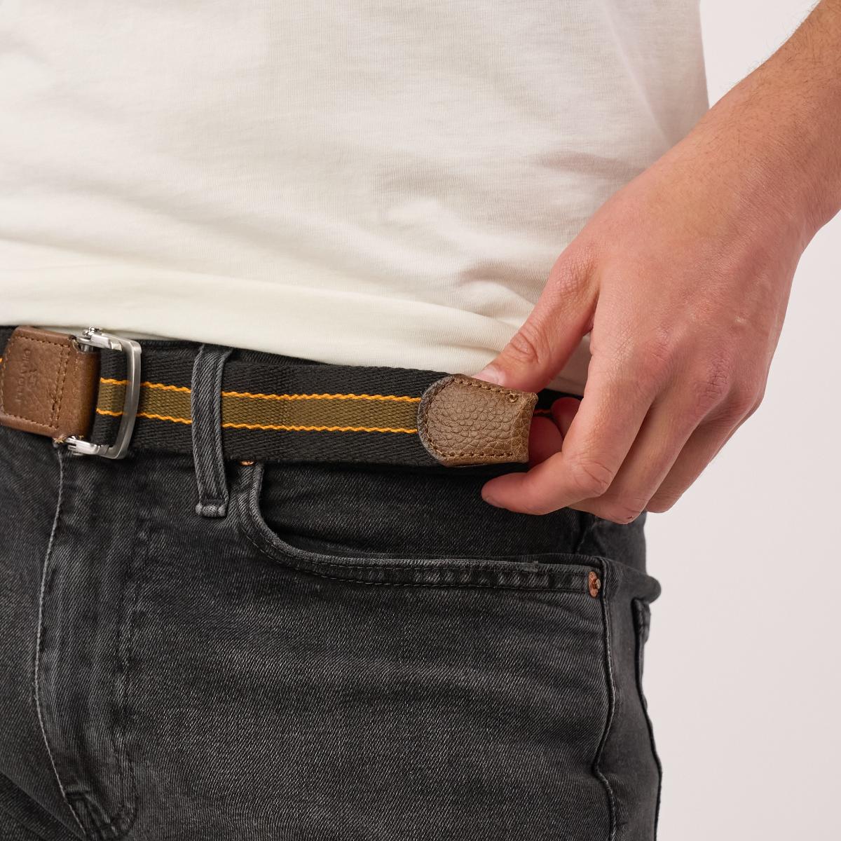 Ceinture sangle multicolore - Noir et orange