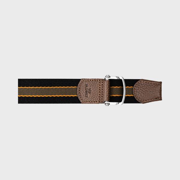 Ceinture sangle multicolore - Noir et orange