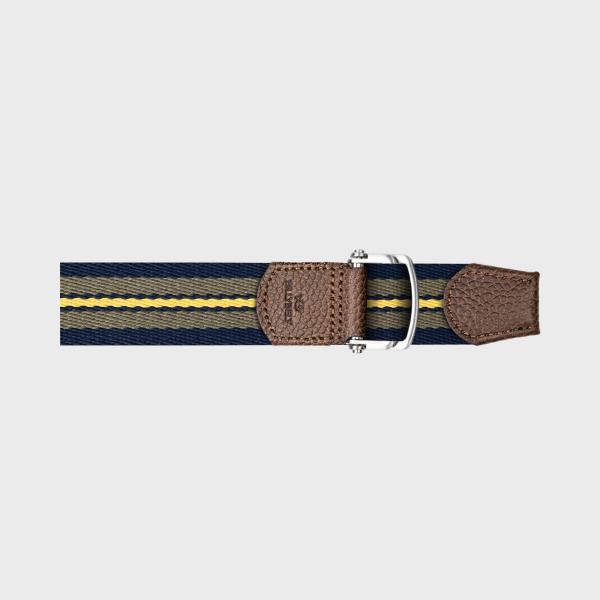 Ceinture sangle multicolore - Bleu, kaki et jaune