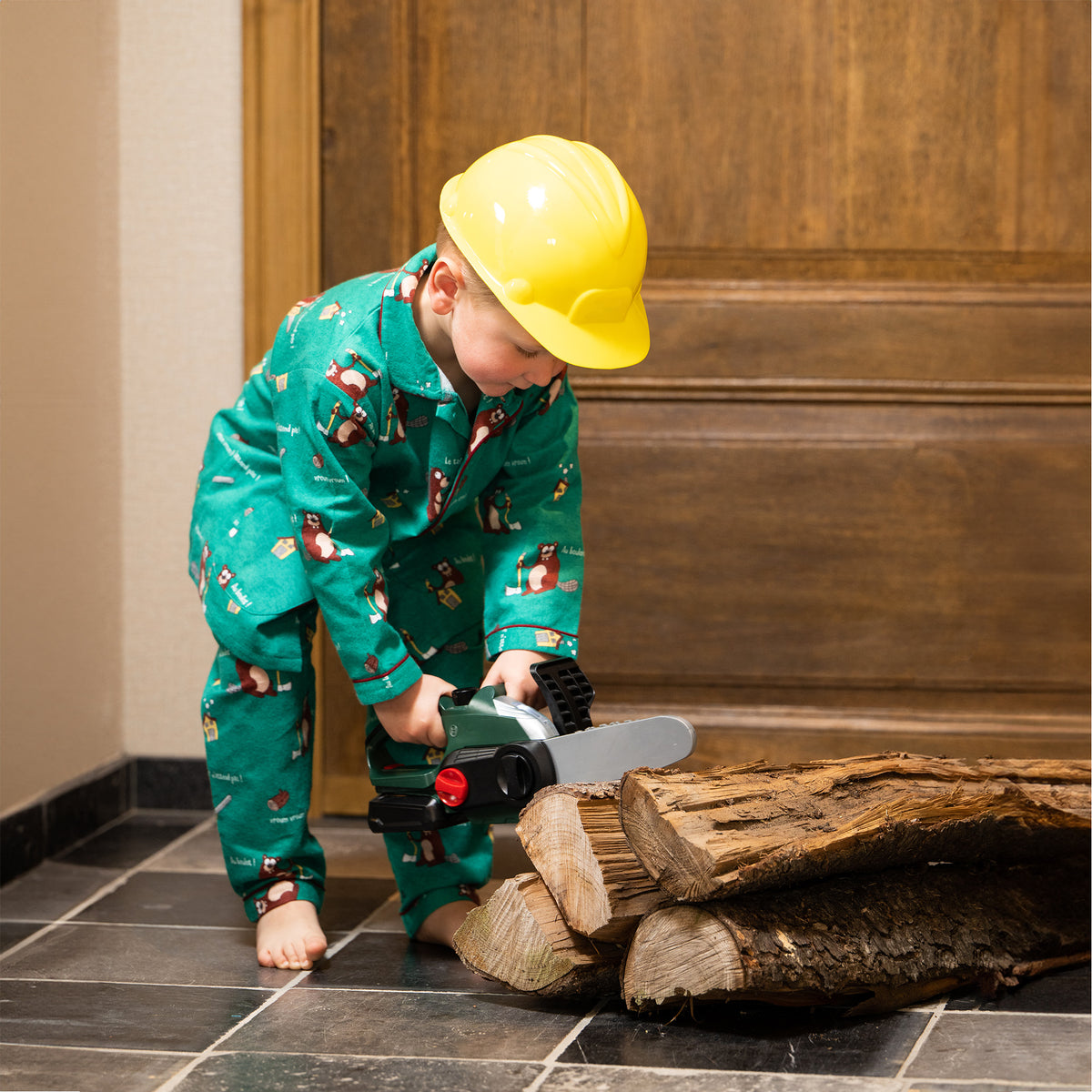 Flanellen Pyjama - Jongen/Meisje - Groen