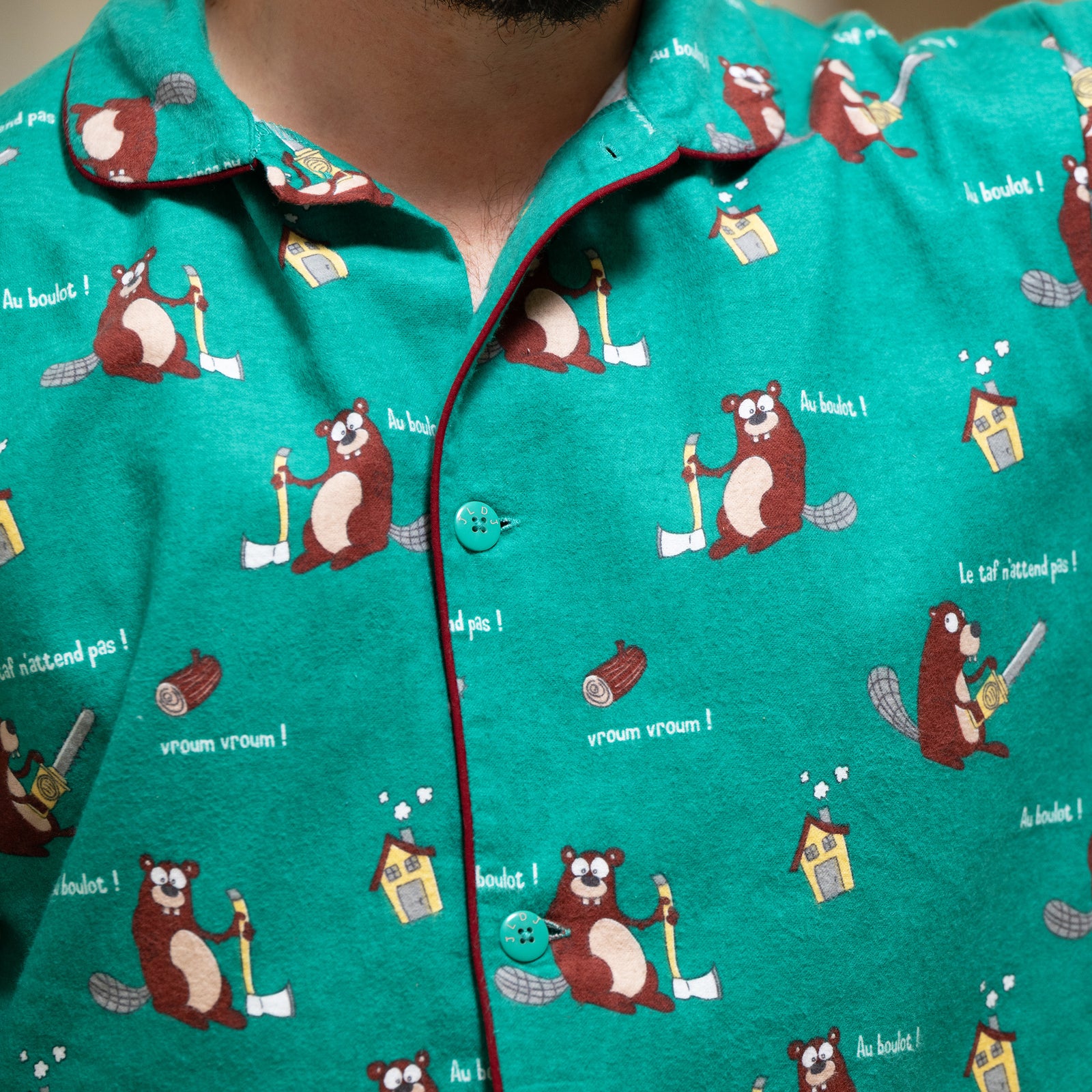 Flanellen Pyjama - Heren - Groen