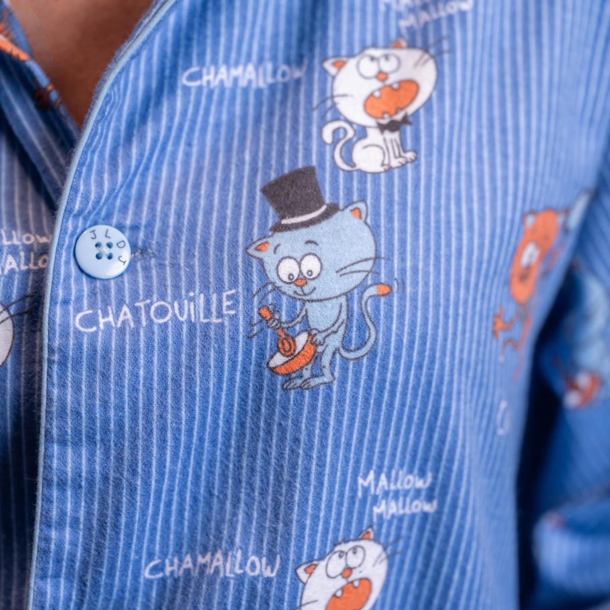 Flanellen pyjama - Vrouwen - Blauw