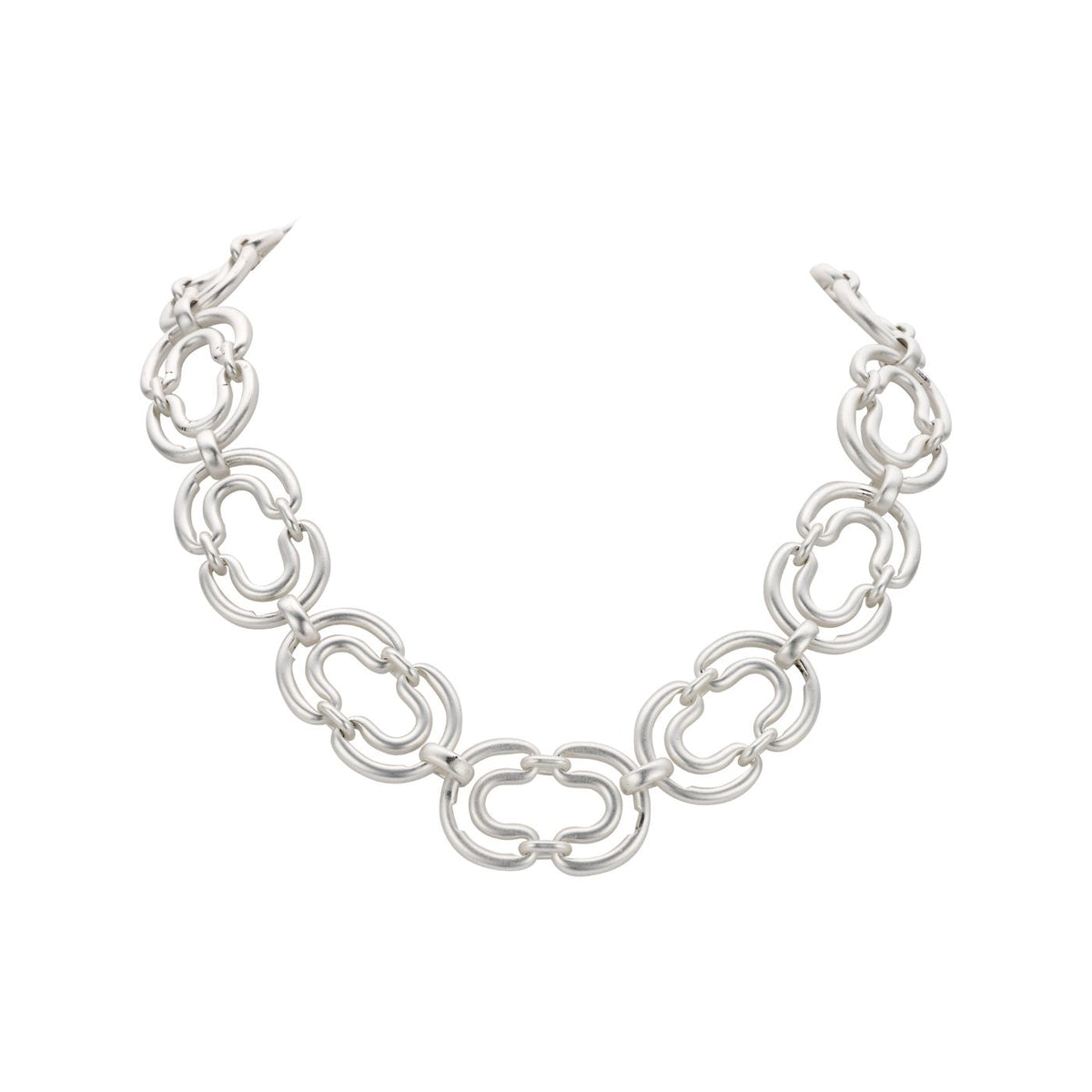 Collier - Damme Halsketting Zilverkleurig Mat
