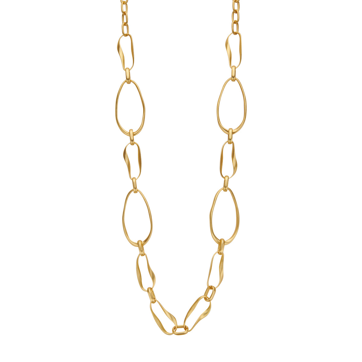 Halsketting - Deeflang Goudkleurig Mat