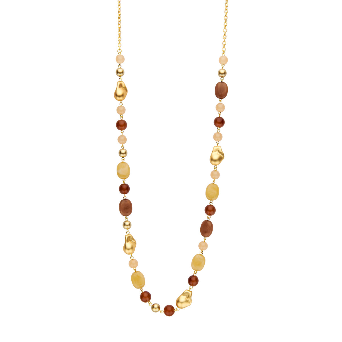 Halsketting - Dennelang Bruin