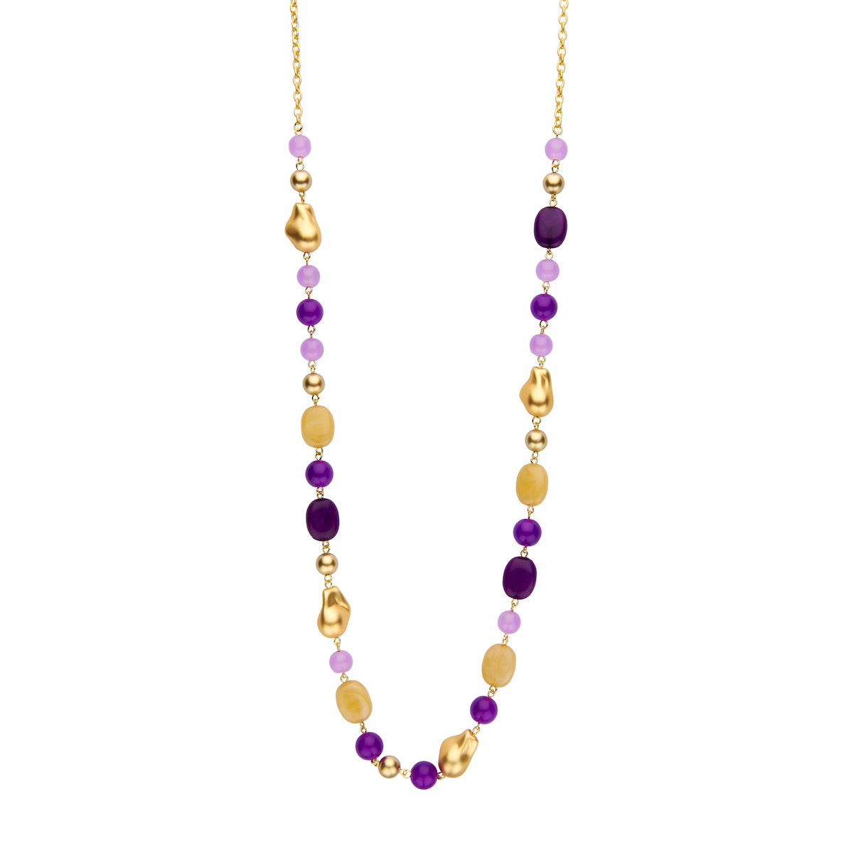 Halsketting - Dennelang Paars