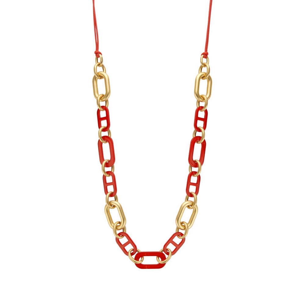 Halsketting - Desrolang Rood