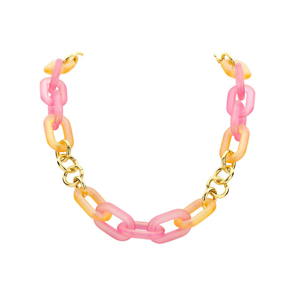 Halsketting - Dewiki Fuchsia/Oranje