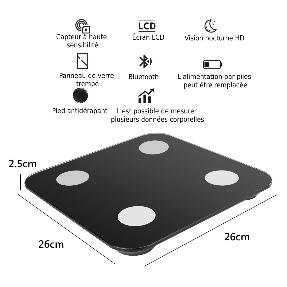 Bluetooth Digitale Weegschaal - Zwart