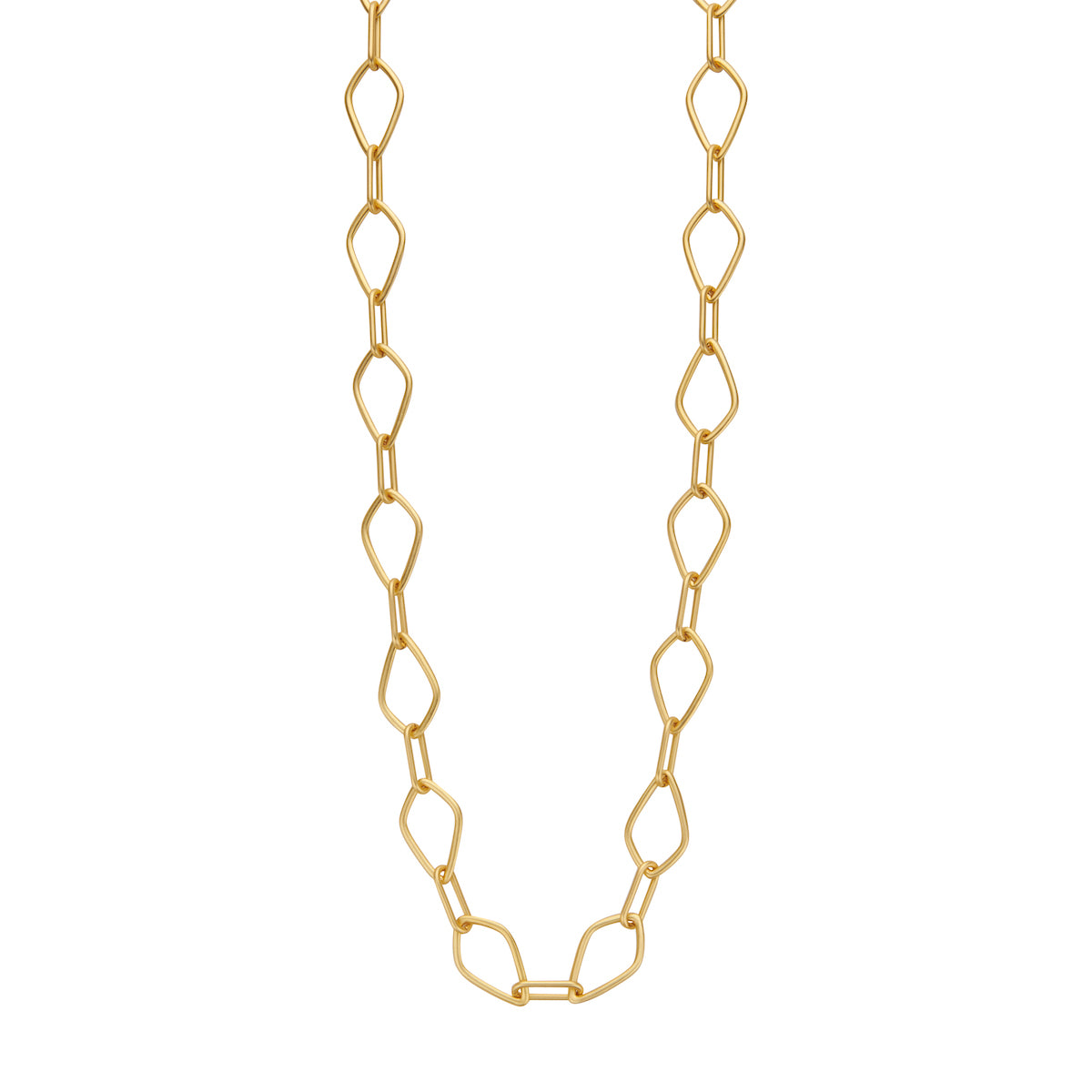 Halsketting - Doorlang Goudkleurig Mat