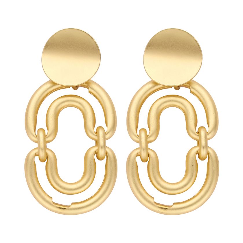 Boucles D'Oreilles - Damme Oorbellen Goudkleurig Mat
