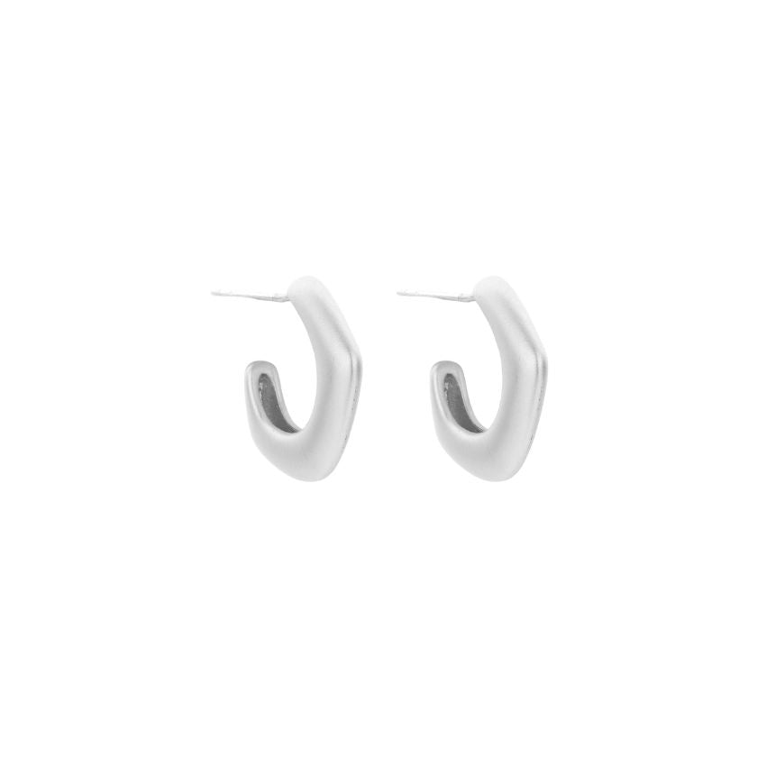 Boucles D'Oreilles - Dob114 Oorbellen Zilverkleurig Mat