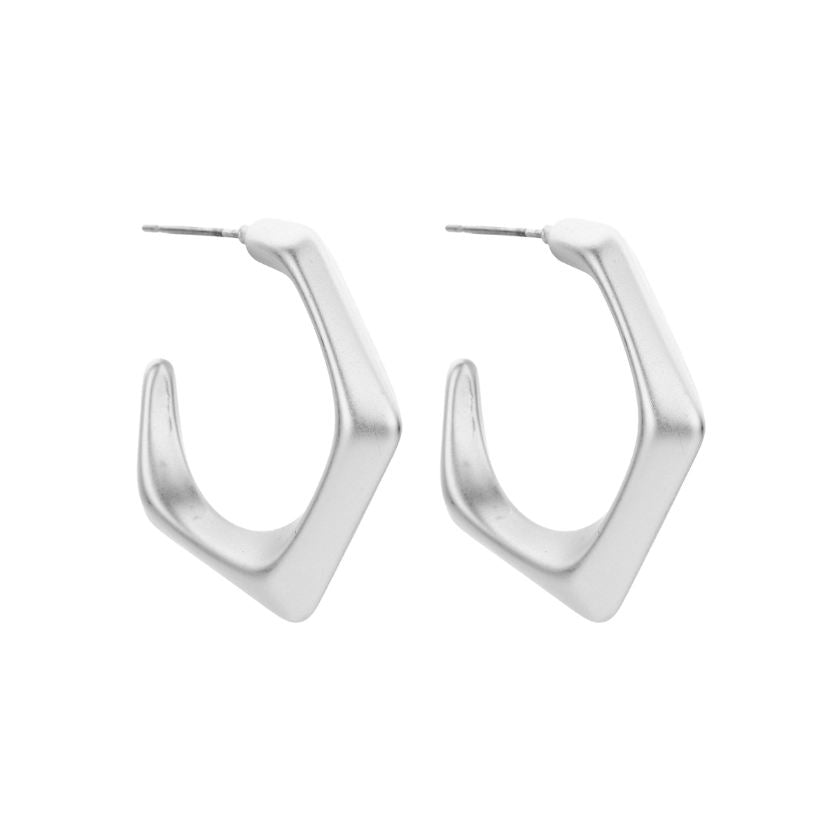 Boucles D'Oreilles - Dob123 Oorbellen Zilverkleurig Mat