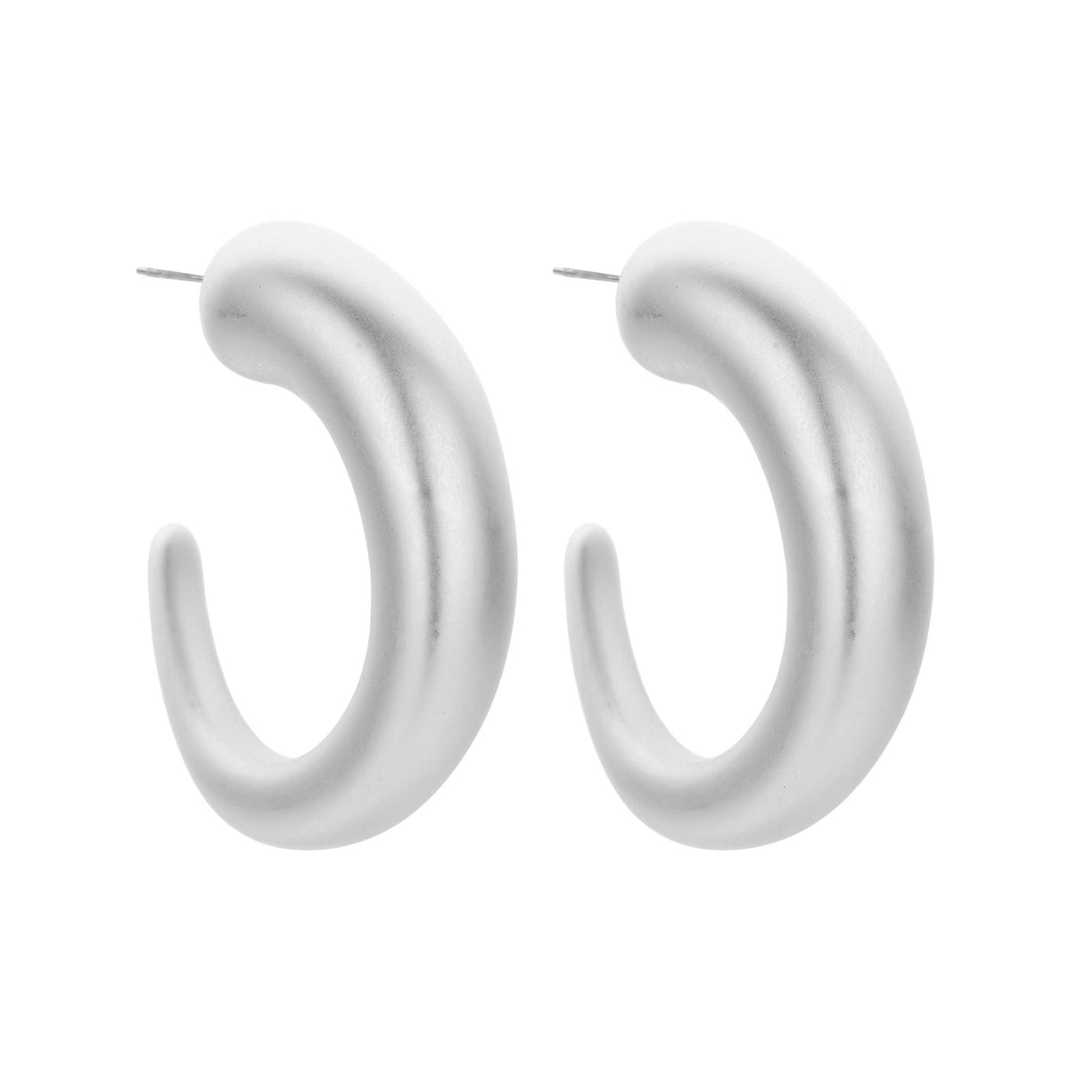Boucles D'Oreilles - Dob126 Oorbellen Zilverkleurig Mat