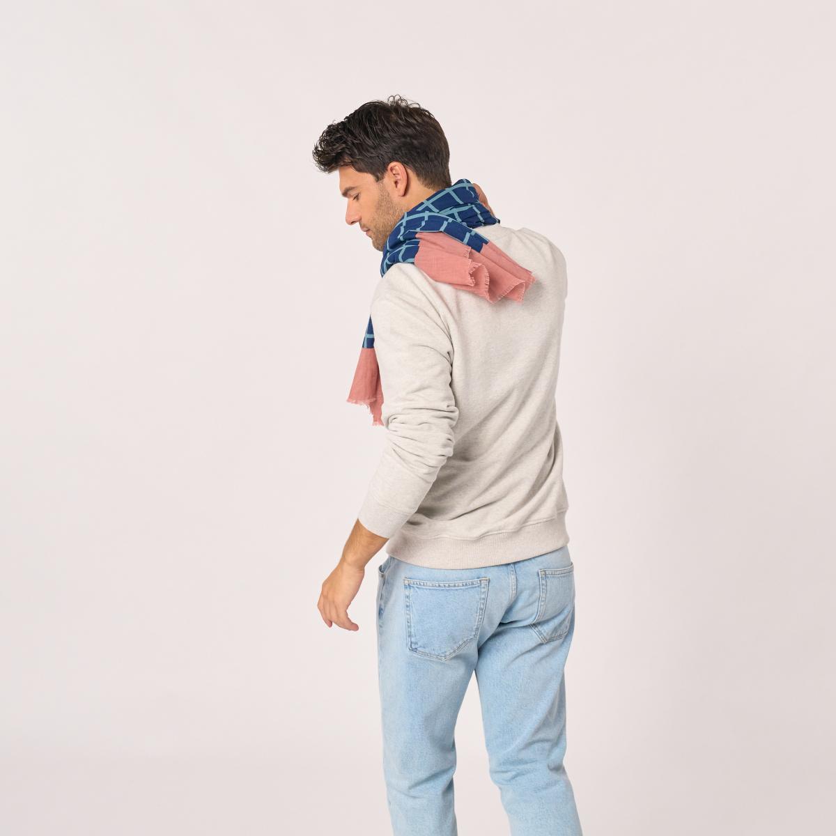 Foulard en coton bio - Bleu