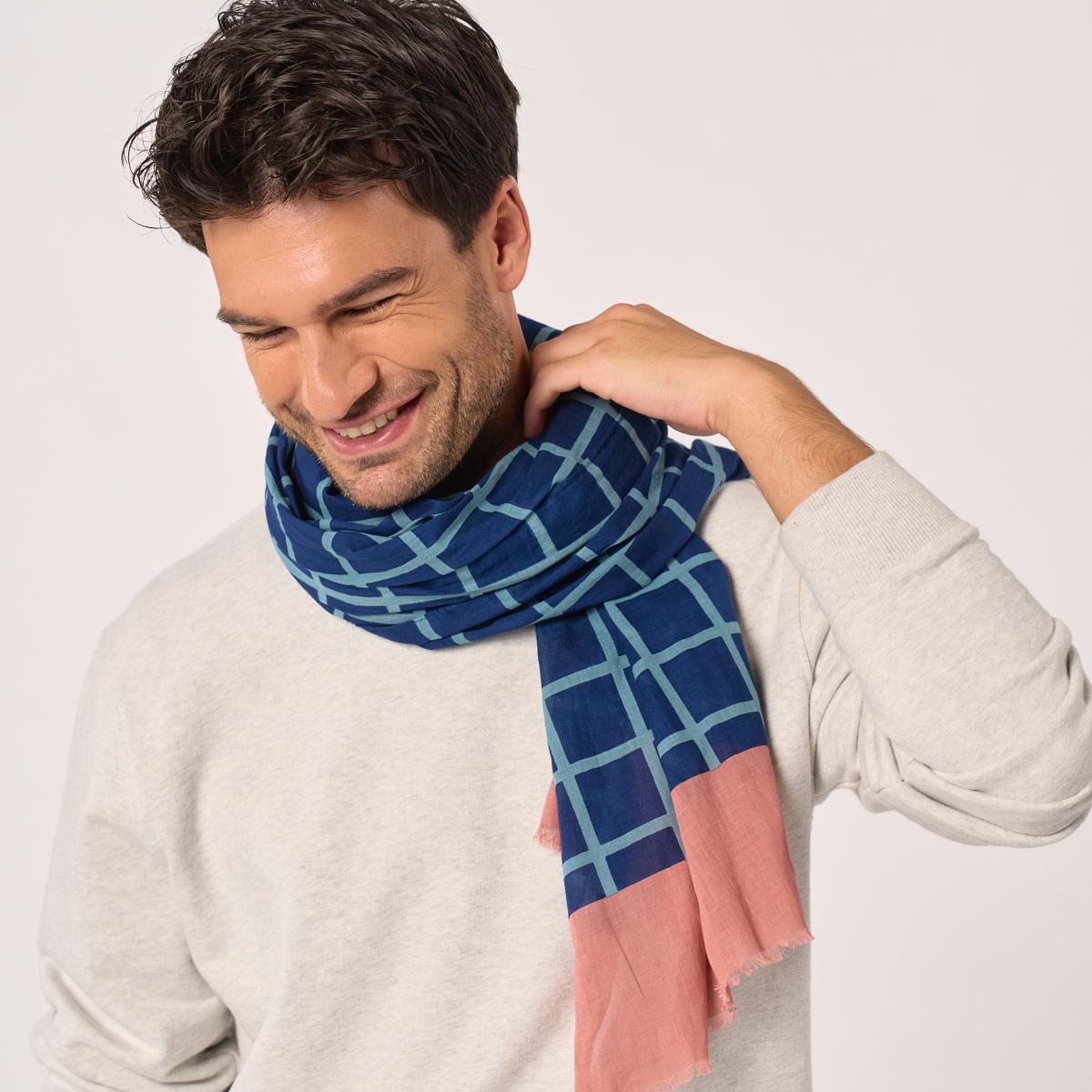 Foulard en coton bio - Bleu