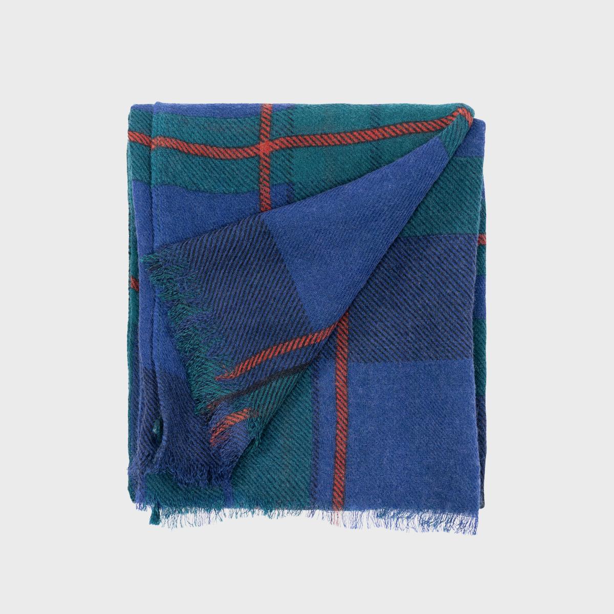 Wollen sjaal - Blauw en groen