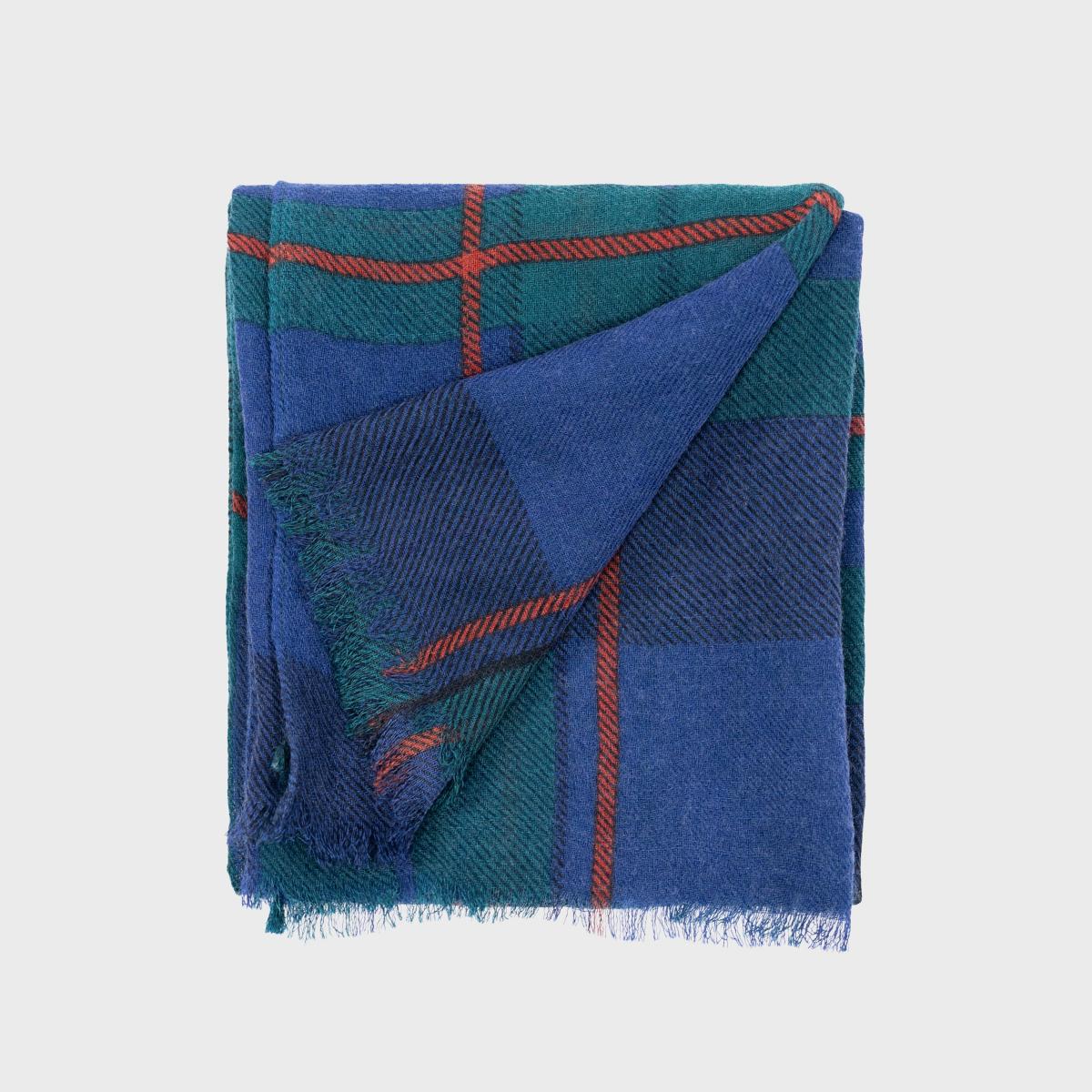 Wollen sjaal - Blauw en groen