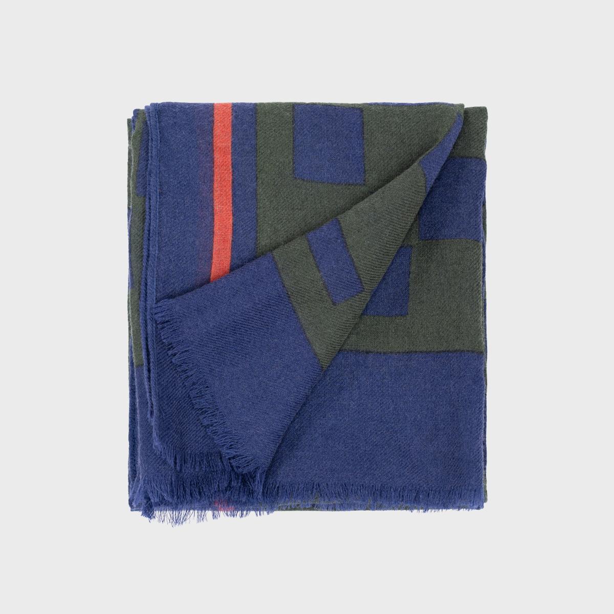 Wollen sjaal - Groen en blauw