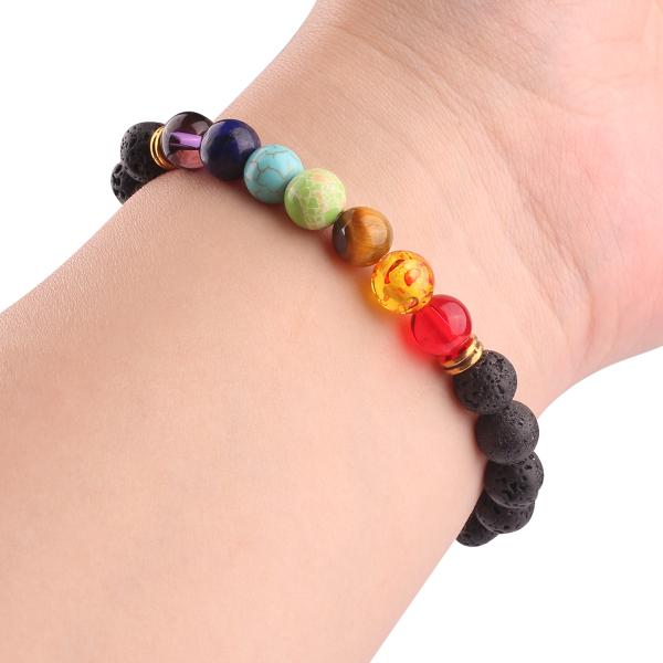 Bracelet De Yoga - Pierres Volcaniques - Noir 