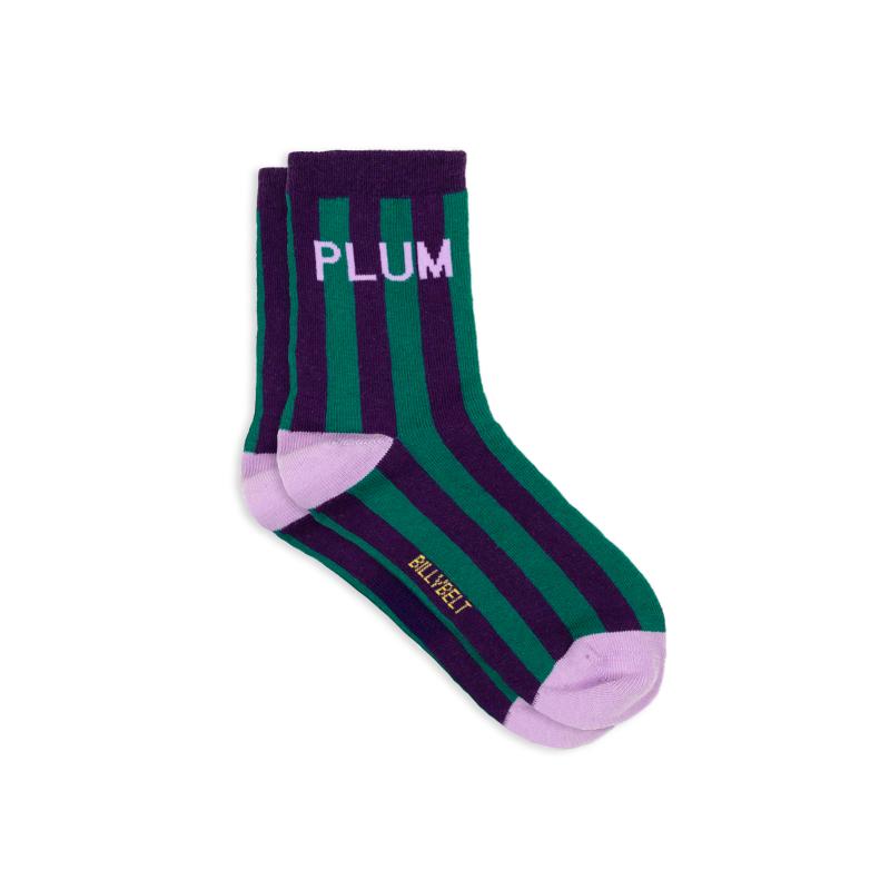 Chaussettes à message en coton peigné - Violet et vert
