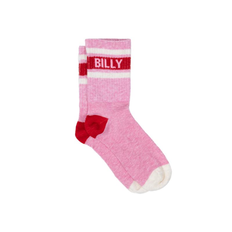 Chaussettes rétro en coton Tennis - Rose et rouge