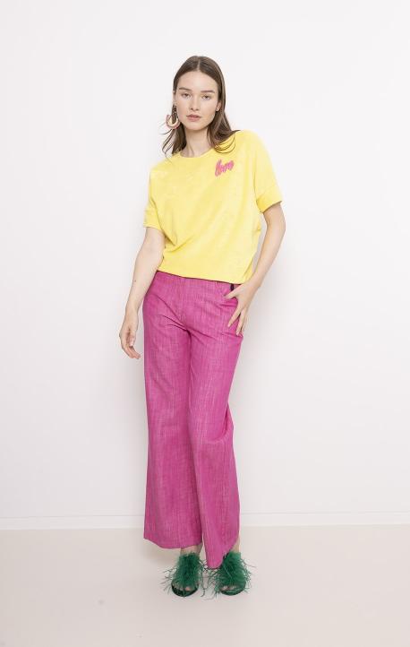 Pantalon - Fit- Raw-Fuchsia