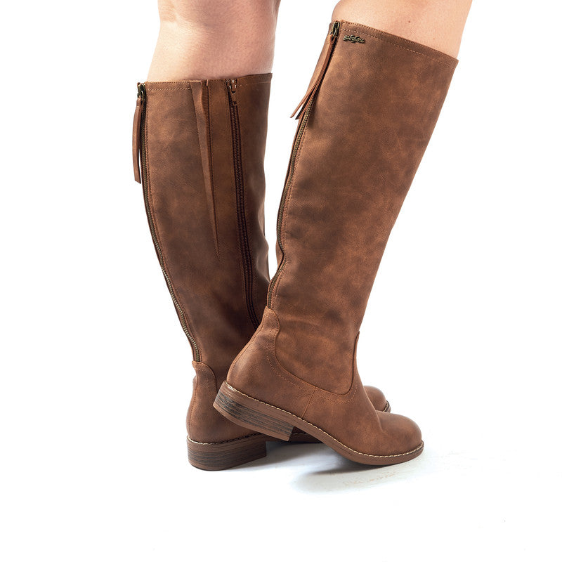 Laarzen Voor Brede Kuiten Vario XL/2XL - Model Guiomar - Camel