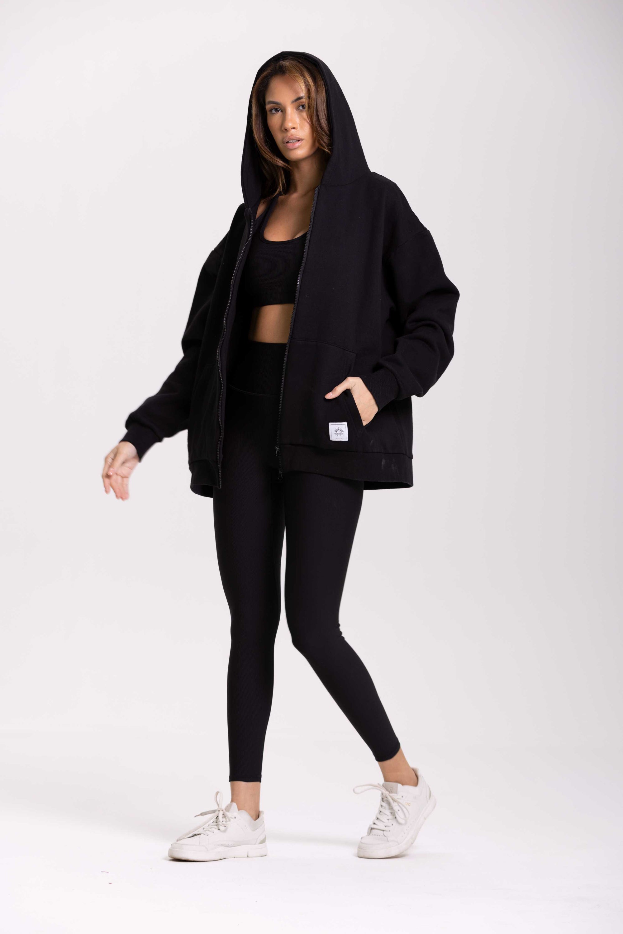 Sweat Capuche Flow - Noir 
