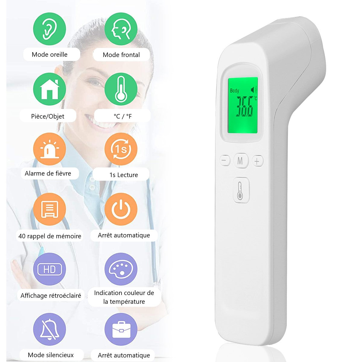 Contactloze Infraroodthermometer - Wit