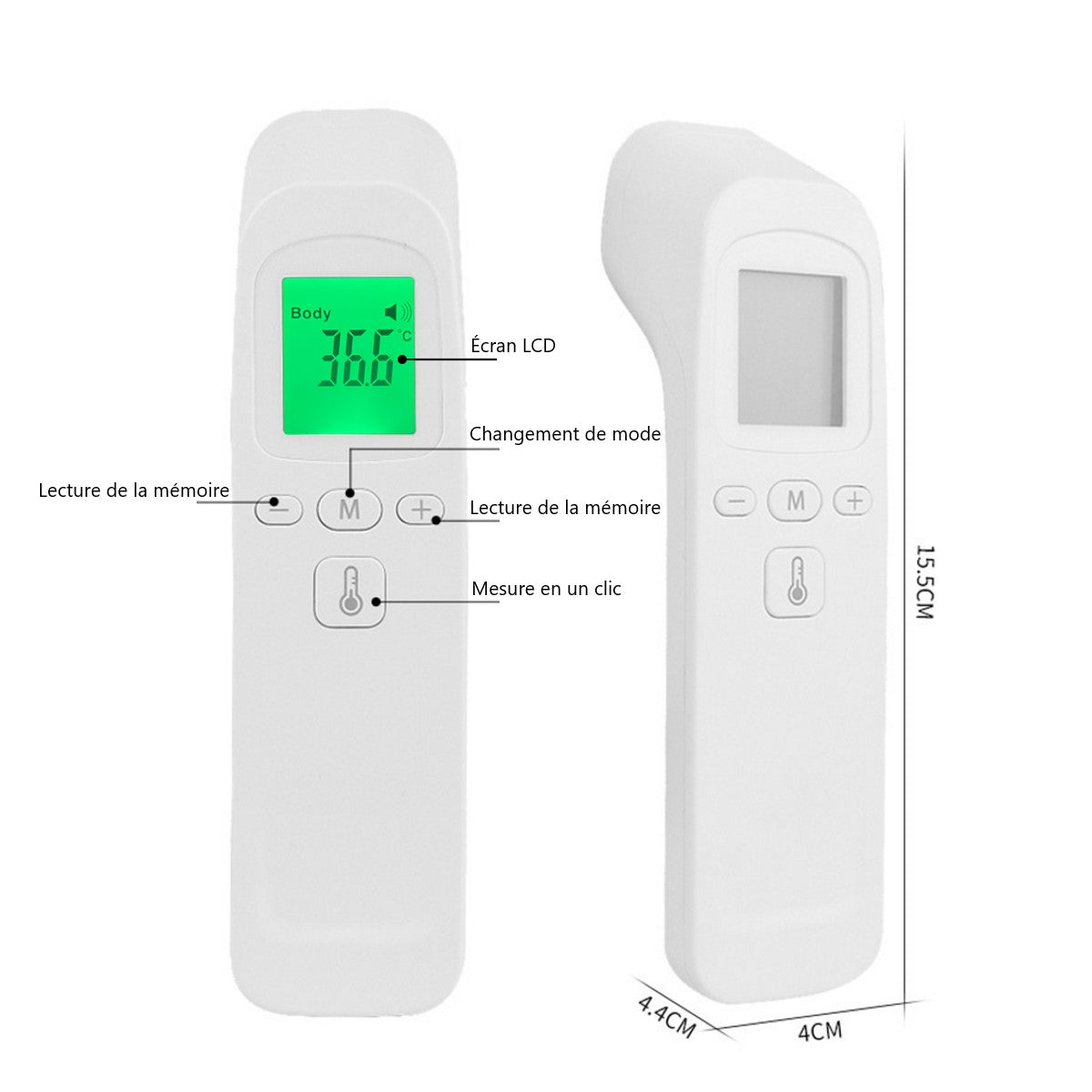 Contactloze Infraroodthermometer - Wit