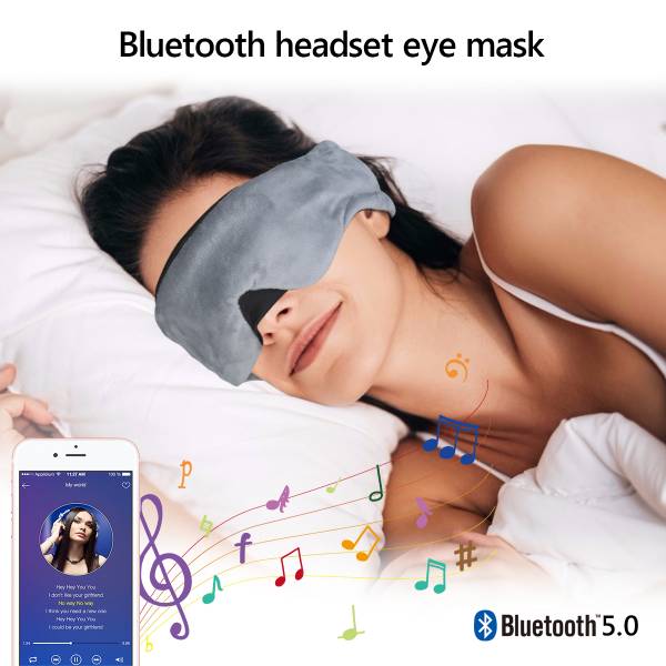 Slaapmasker Met Ingebouwde Bluetooth Koptelefoon - Grijs