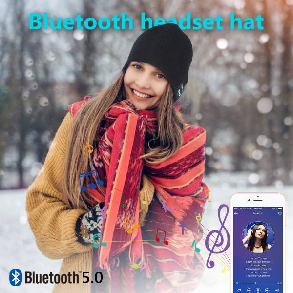 Muts Met Geïntegreerde Bluetooth-Hoofdtelefoon - Zwart