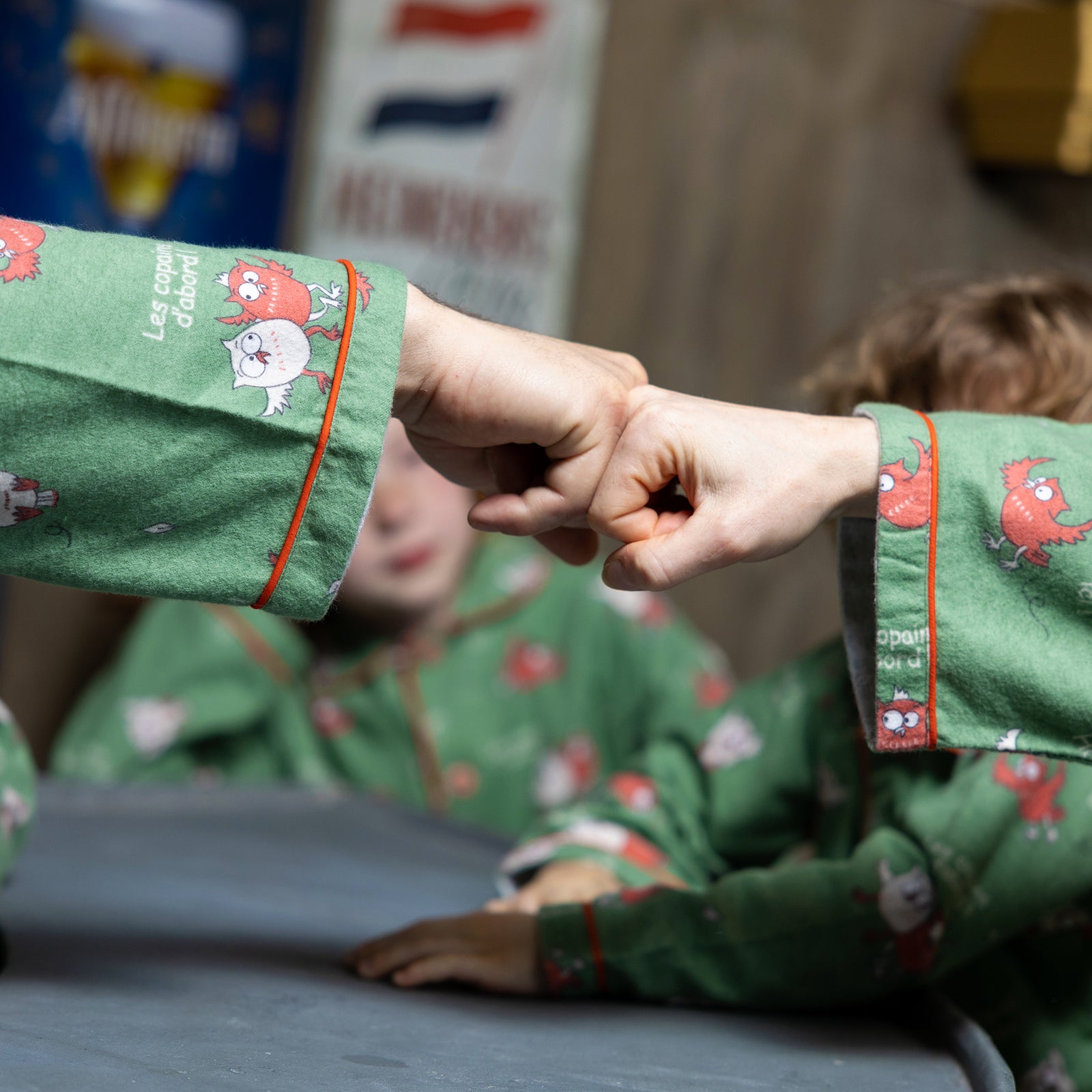 Flanellen pyjama - Jongen/Meisje - Kaki groen