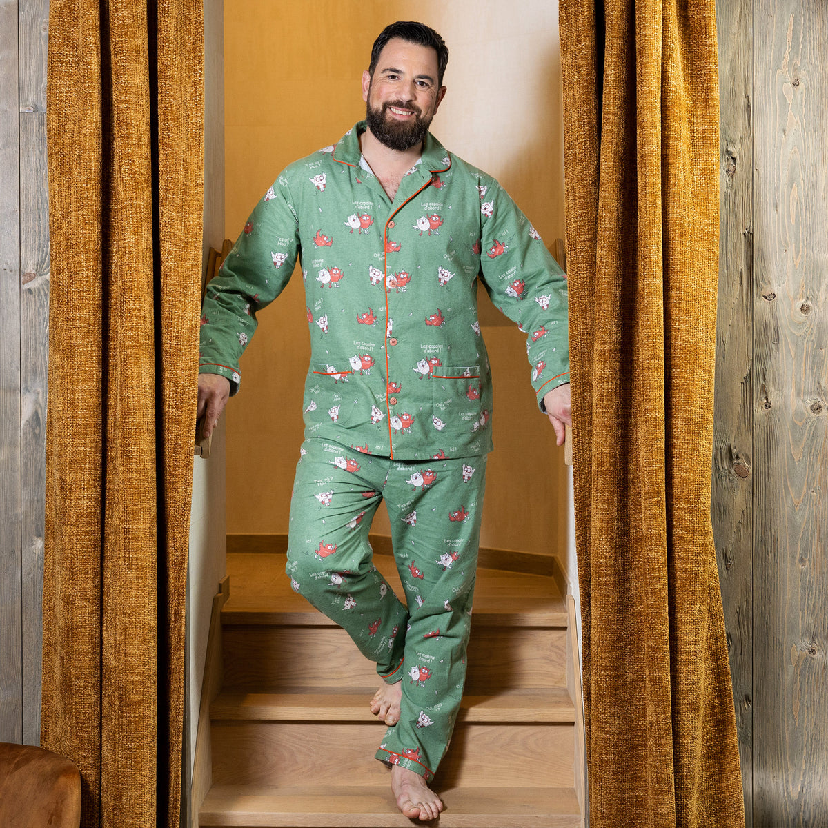 Pyjama Flannelle  - Men - Vert Kaki