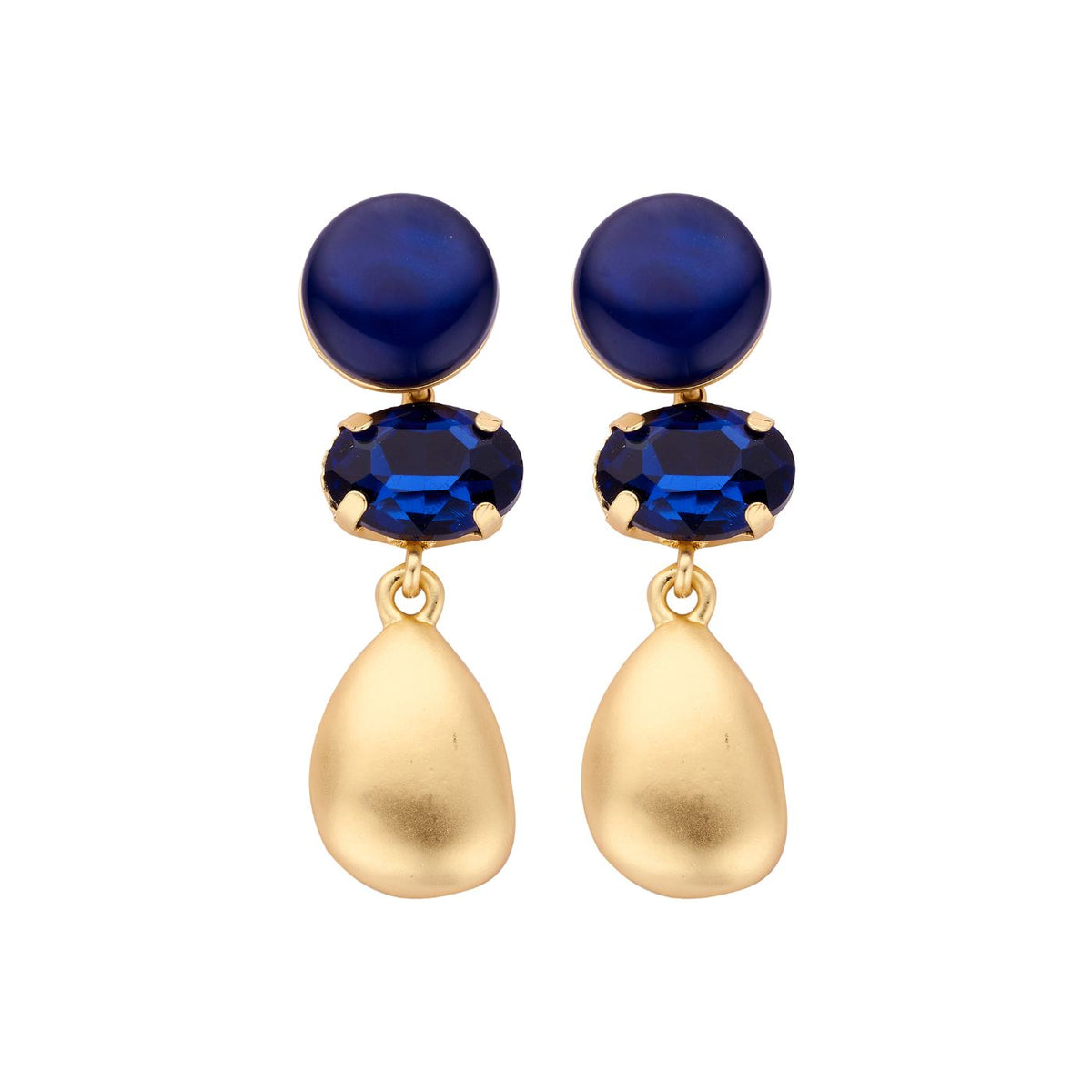 Boucles D'Oreilles - Kob28 Oorbellen Donkerblauw