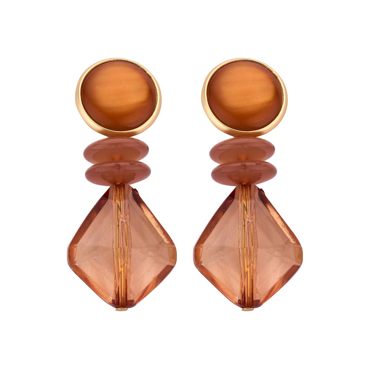 Boucles D'Oreilles - Kob30 Oorbellen Cognac