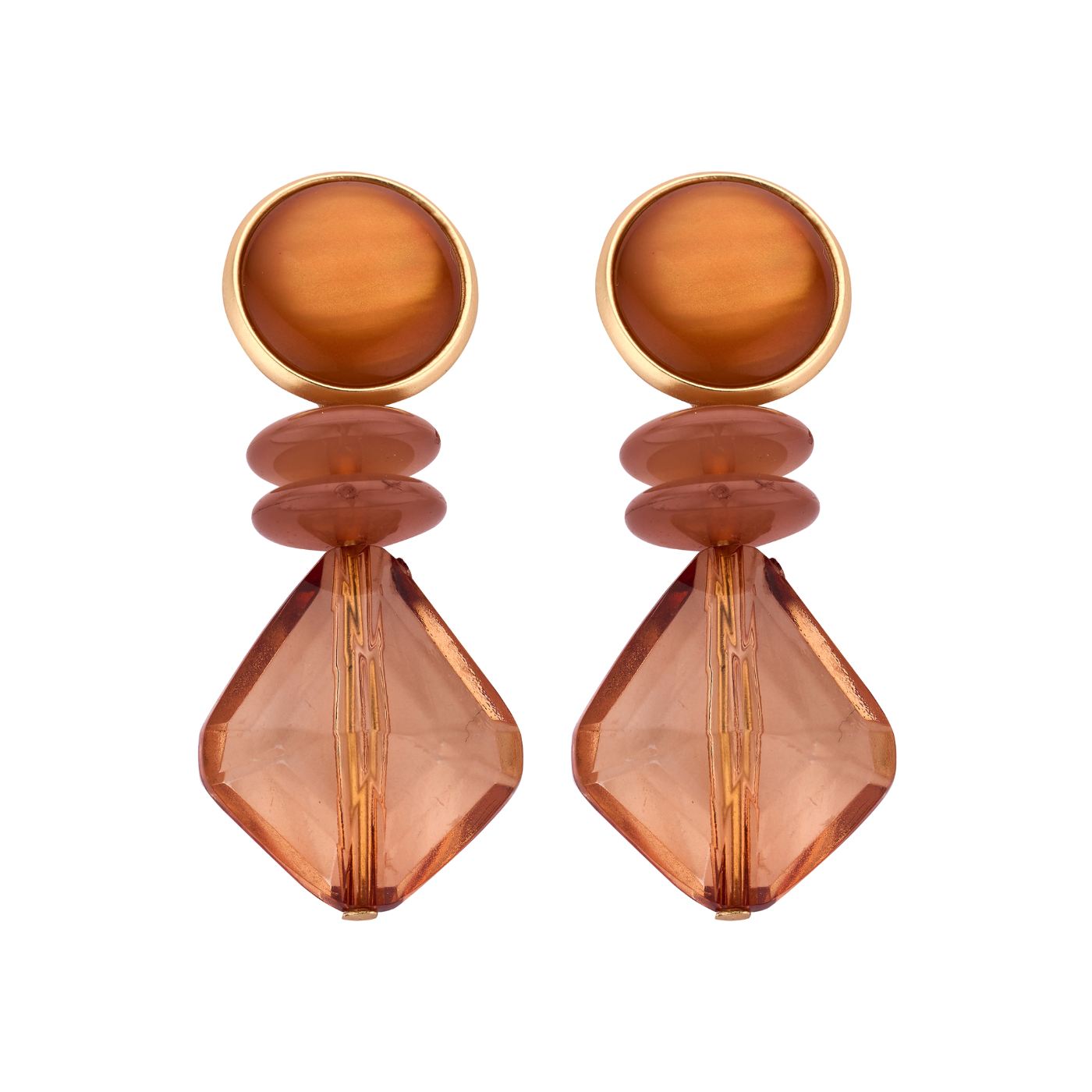 Boucles D'Oreilles - Kob30 Oorbellen Cognac