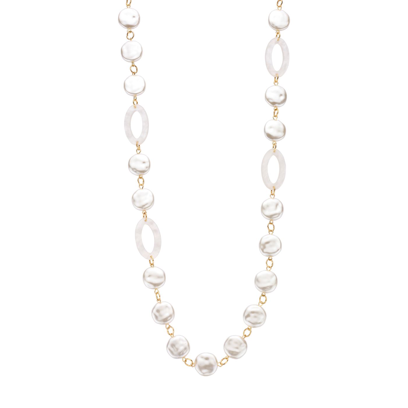 Collier - Karnlang Halsketting Wit