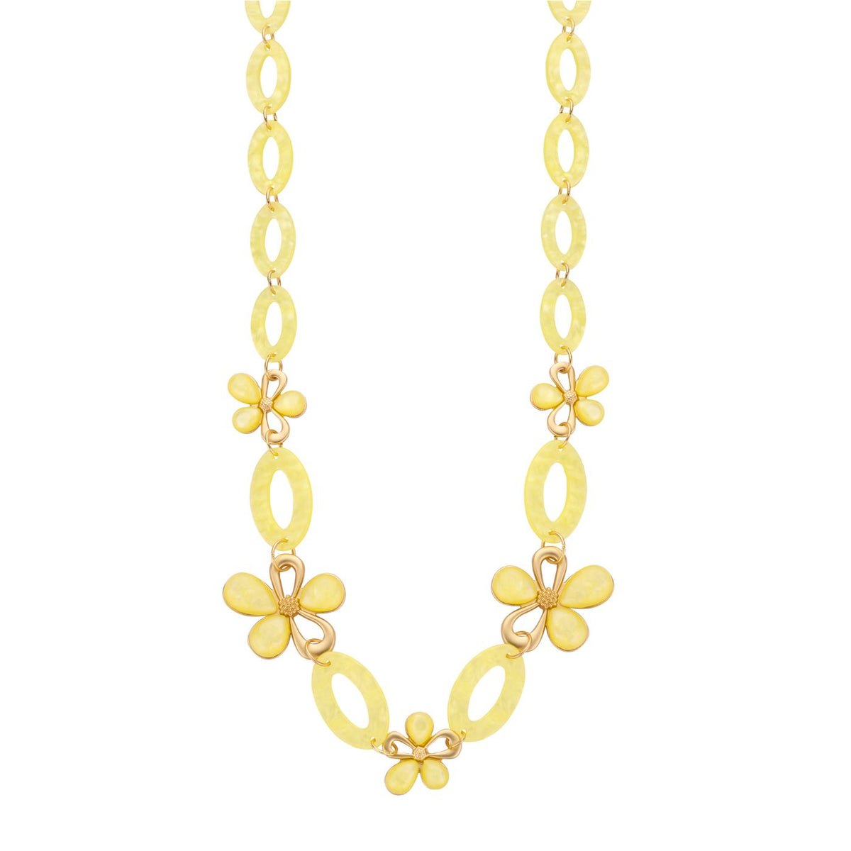 Collier - Klaaslang Halsketting Geel