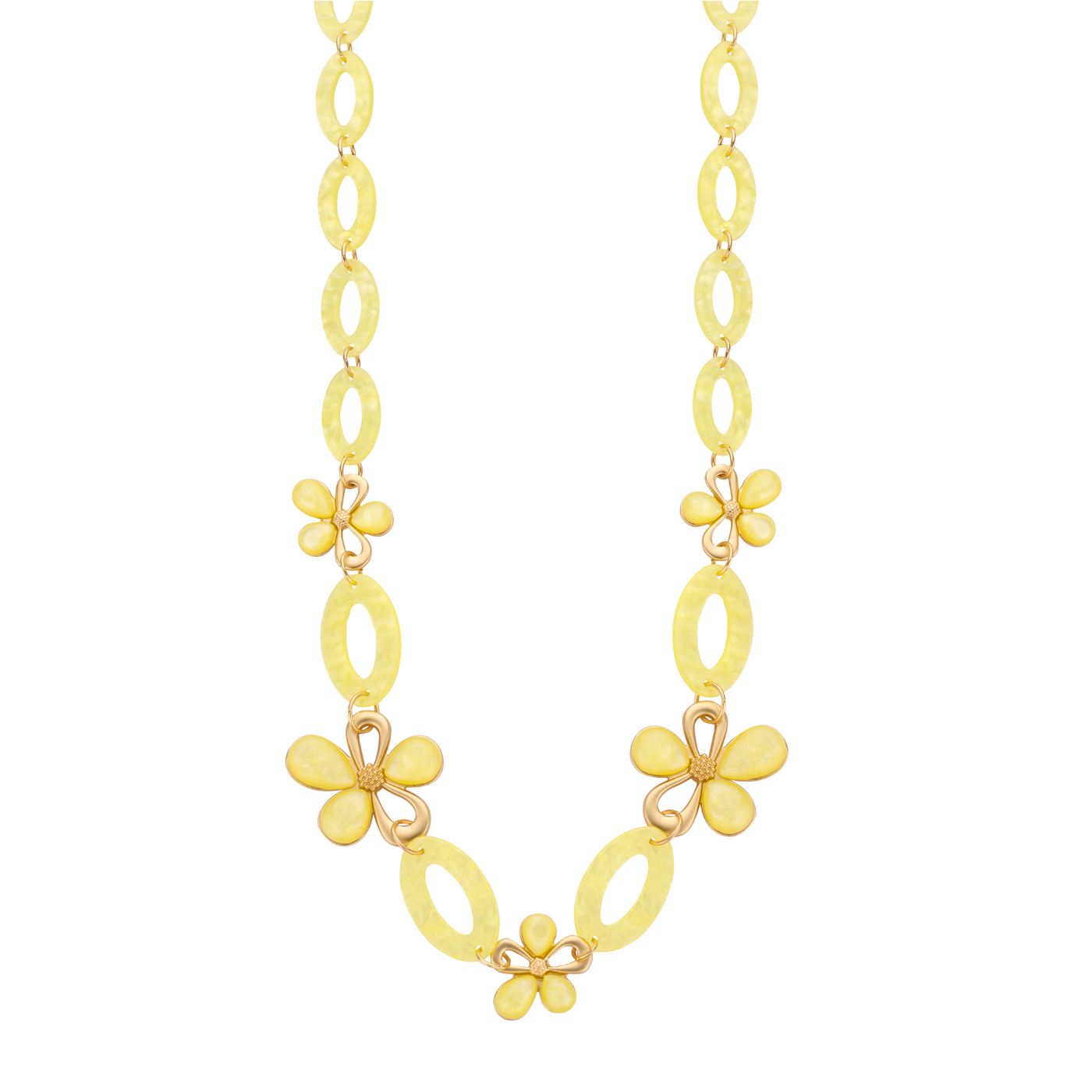 Collier - Klaaslang Halsketting Geel