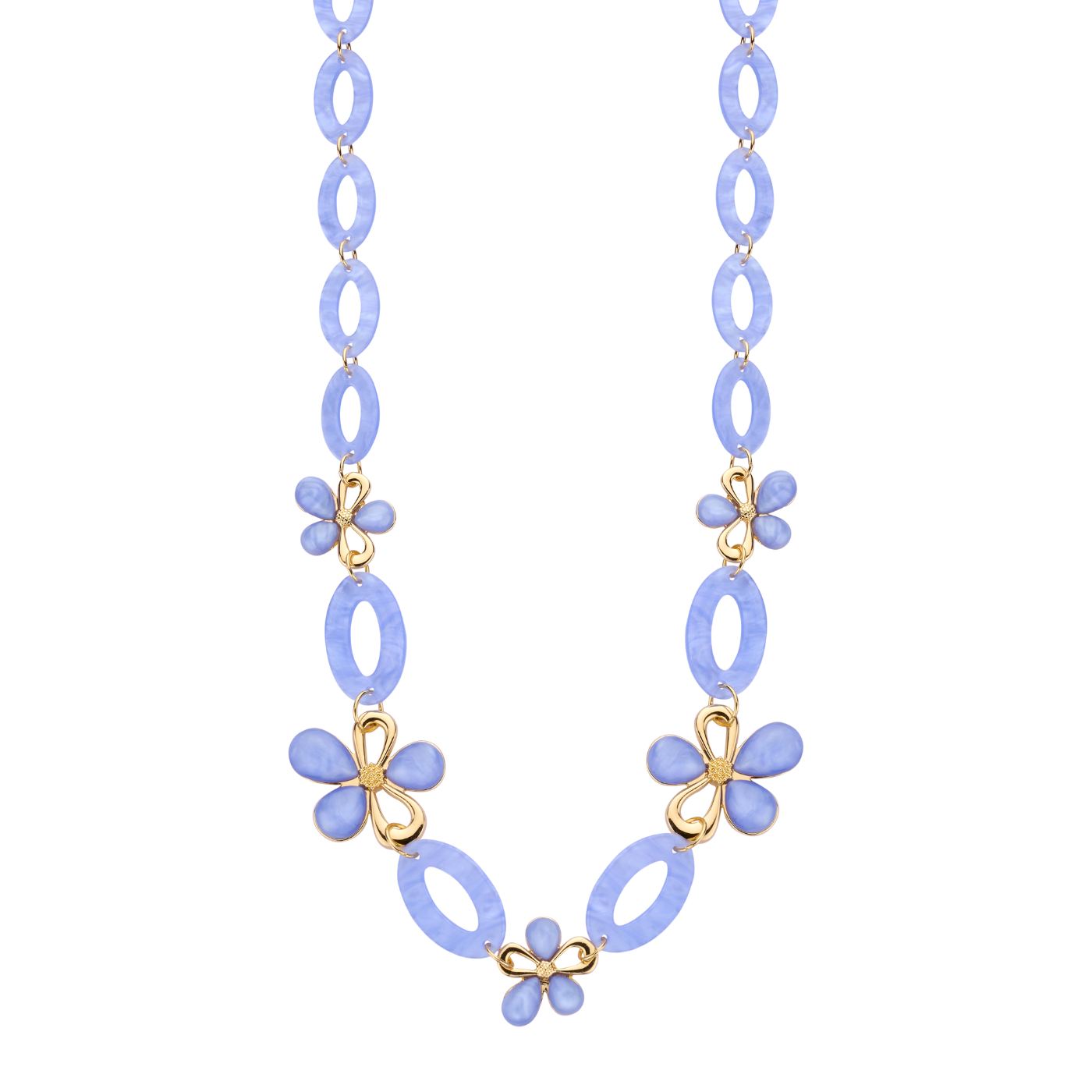 Collier - Klaaslang Halsketting Lichtblauw