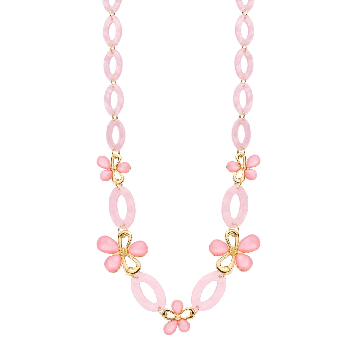 Collier - Klaaslang Halsketting Lichtroze